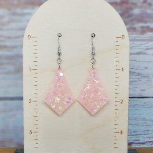 Pale Pink Glitter Earrings