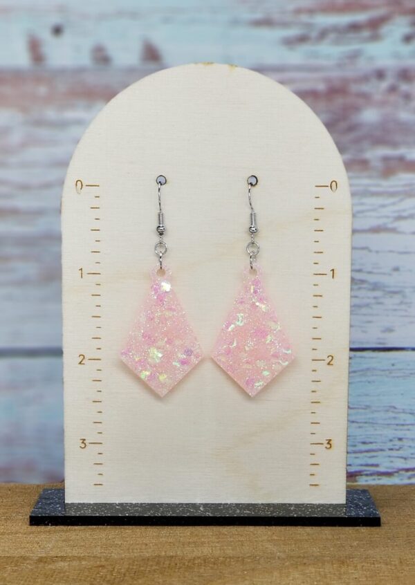 Pale Pink Glitter Earrings