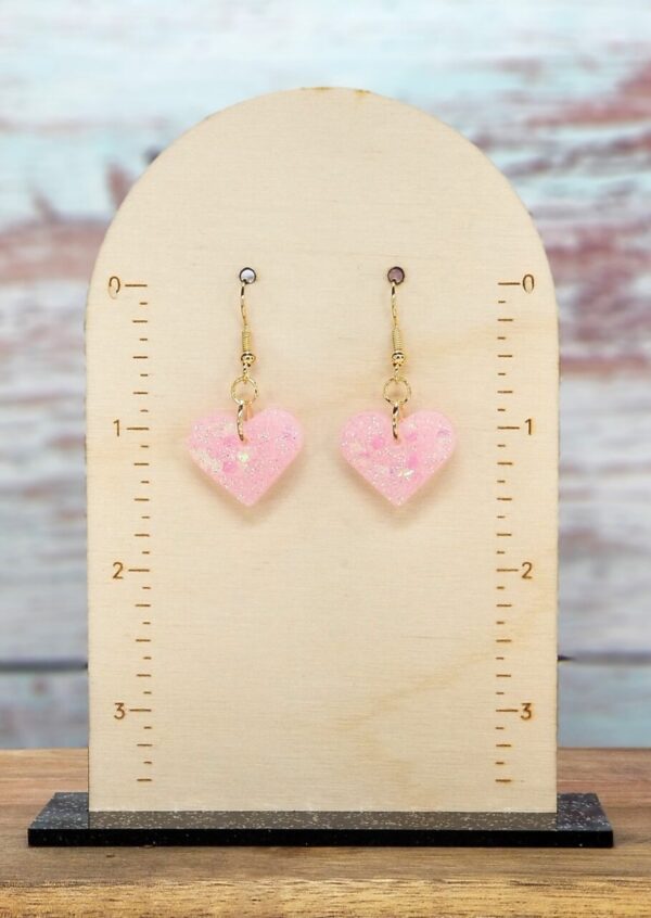 Petite Pink Heart Earrings