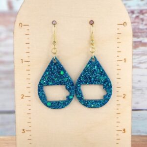 Turquoise Glitter Iowa Earrings