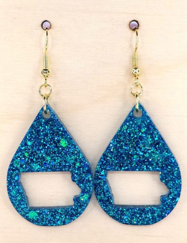 Turquoise Glitter Iowa Earrings
