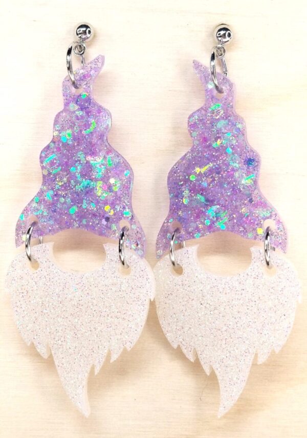 Purple Gnome Earrings