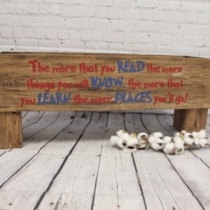 The More you Read Dr. Suess Book Bin | Children’s Book Box | Children’s Bookcase | Nursery Book Storage | Nursery Decor | Baby Shower Gift |