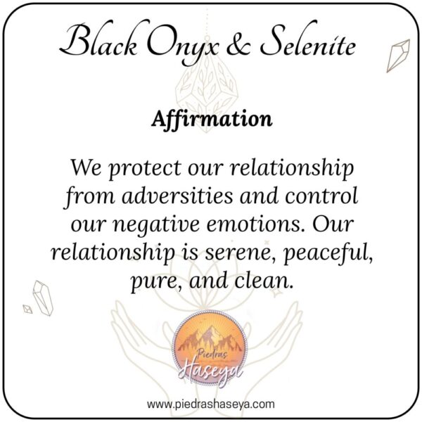 Selenite & Black Onyx Couple Set