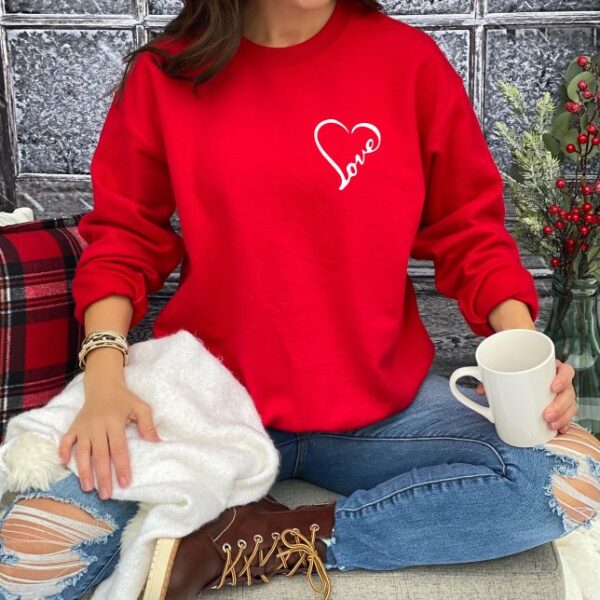 Love Heart Chest Design Sweatshirt