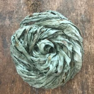Indigo & Coreopsis Naturally Dyed Sari Silk Yarn, 20 Yards