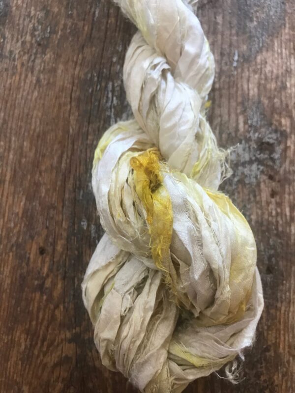 Coreopsis Naturally Dyed Sari Silk Yarn, 20 Yards