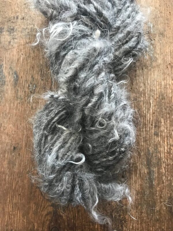 Mohair yarn, undyed natural grey, 20 yards