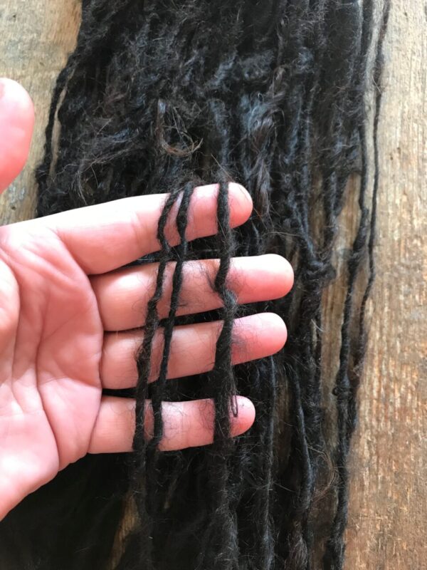 Natural brown/black alpaca handspun yarn, 20 yards