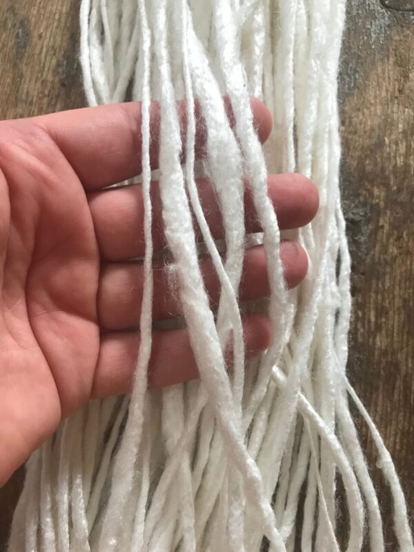 White bamboo handspun yarn, 50 yards