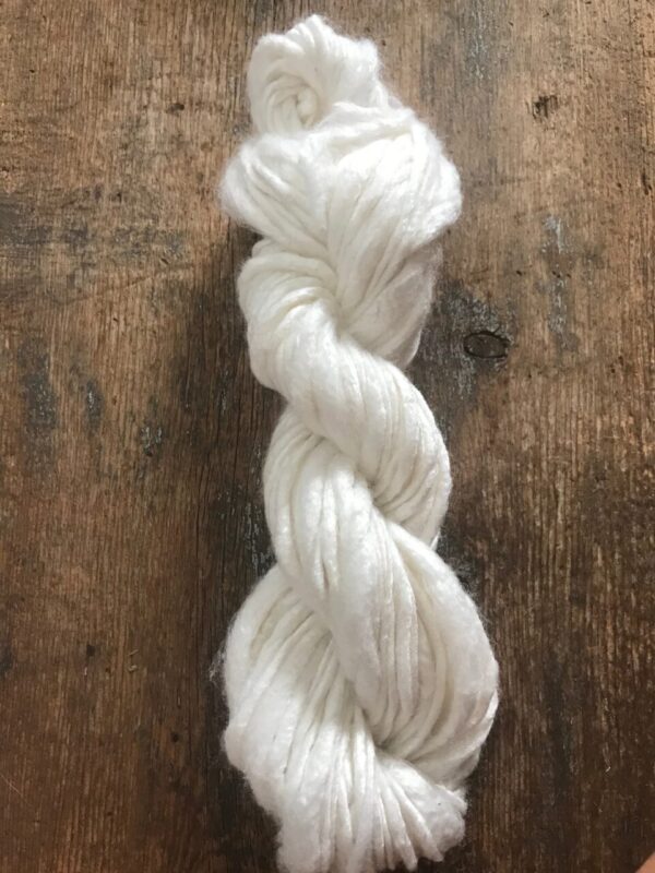 White bamboo handspun yarn, 20 yards