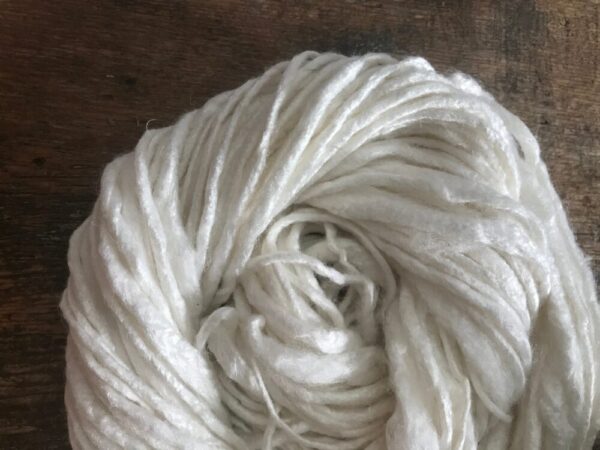 White bamboo handspun yarn, 20 yards