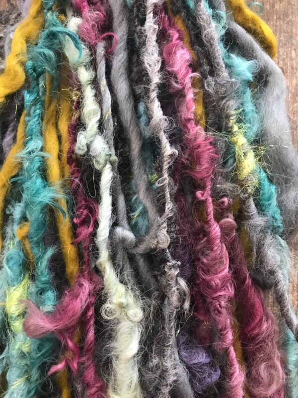 Luna Fae  – colorful mixty yarn, 25 yards
