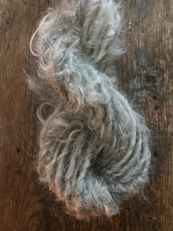 Silver Mohair yarn, 20 yards