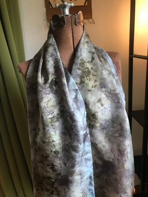 Ecoprint Plus Fresh Indigo Naturally Hand Dyed Silk Scarf