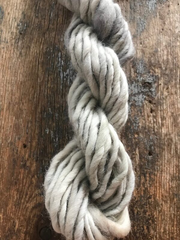 Palest Grey naturally bundle dyed handspun yarn, 20 yards