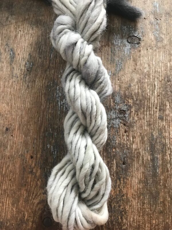 Palest Grey naturally bundle dyed handspun yarn, 20 yards