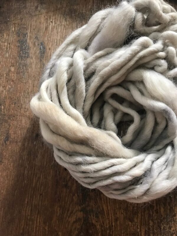 Palest Grey naturally bundle dyed handspun yarn, 20 yards