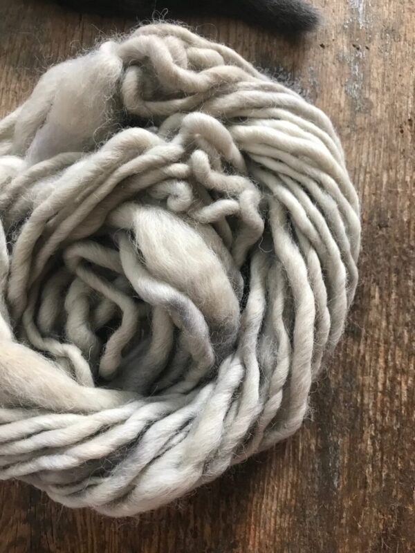 Palest Grey naturally bundle dyed handspun yarn, 20 yards