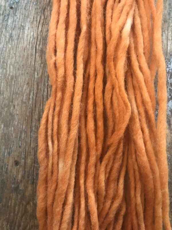 Orange Wool Yarn, 20 Yards Handspun Bulky Single Ply