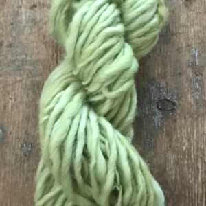 Celery green dyed handspun yarn, 20 yards