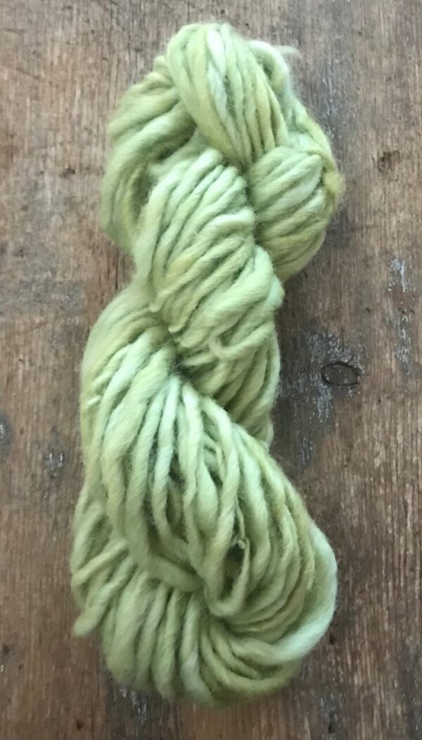 Celery Green Dyed Handspun Yarn, 20 Yards