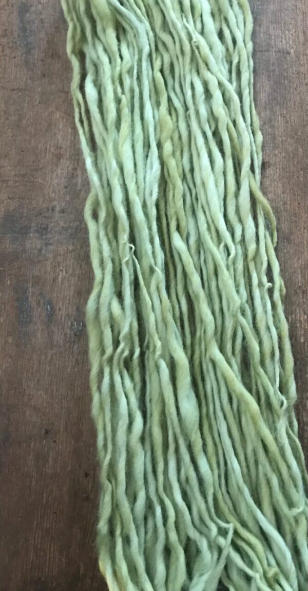 Celery Green Dyed Handspun Yarn, 20 Yards