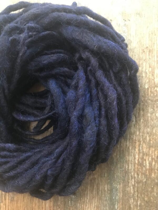 Heathered Aubergine dyed handspun yarn, 20 yards