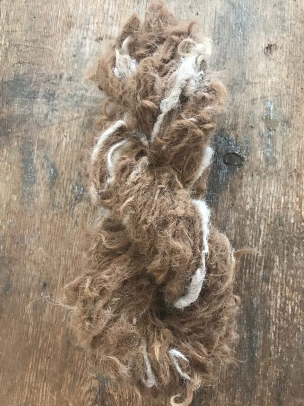Natural Tan Alpaca Handspun Yarn, 20 yards