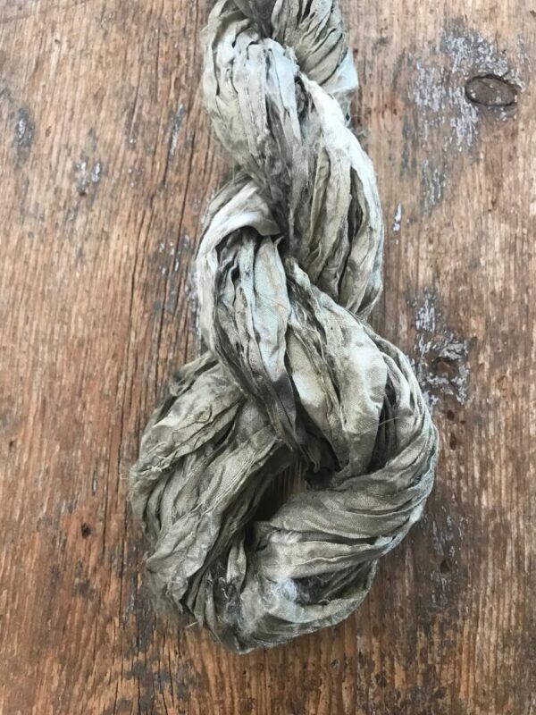 Goldenrod and Iron Naturally Bundle Dyed Sari Silk Yarn, 20 Yards