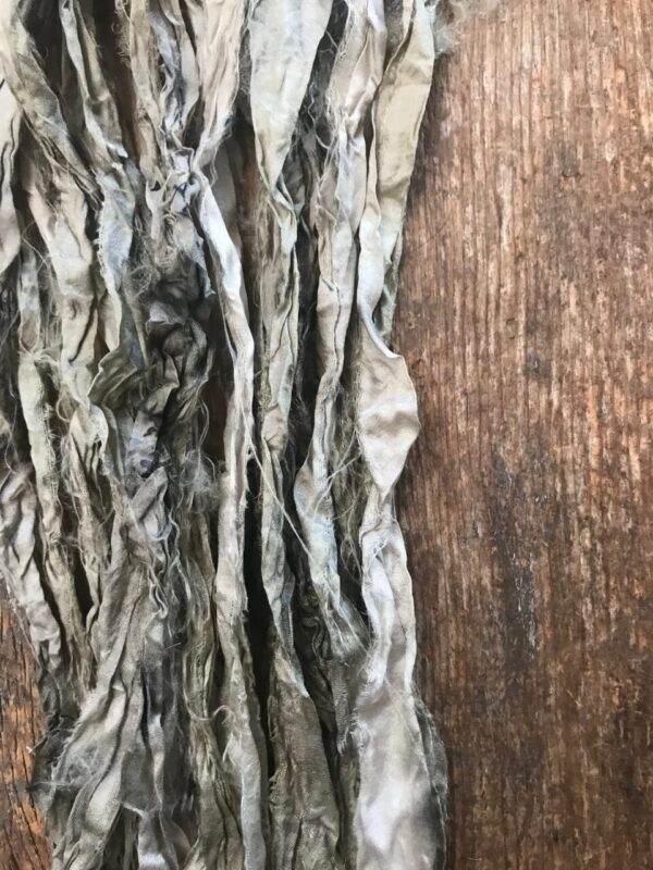 Goldenrod and Iron Naturally Bundle Dyed Sari Silk Yarn, 20 Yards