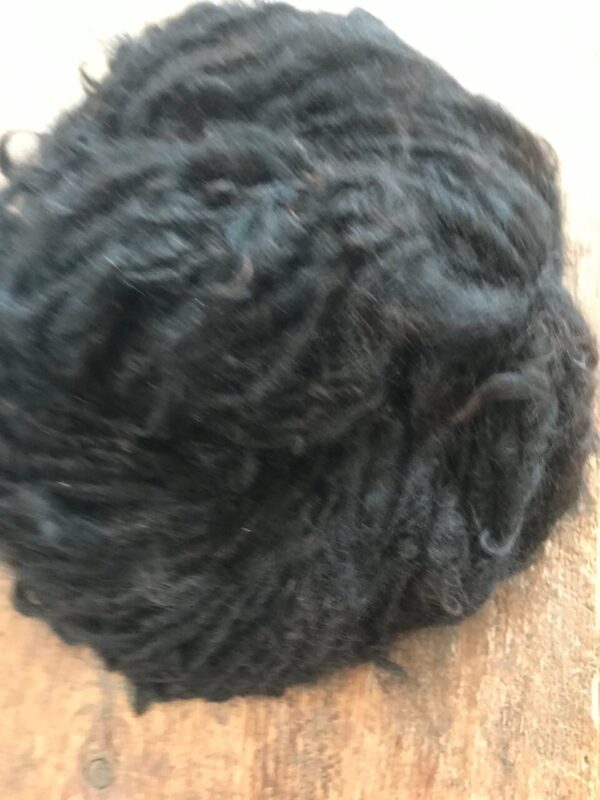 Natural brown/black “Wednesday” alpaca handspun yarn, 20 yards