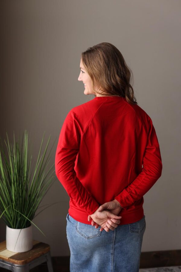 Red Hearts Print Crewneck Sweatshirt • S-XL