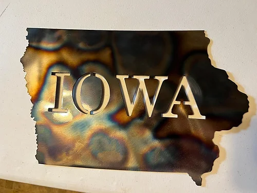 State of Iowa Metal Sign