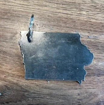 State of Iowa Metal Keychain