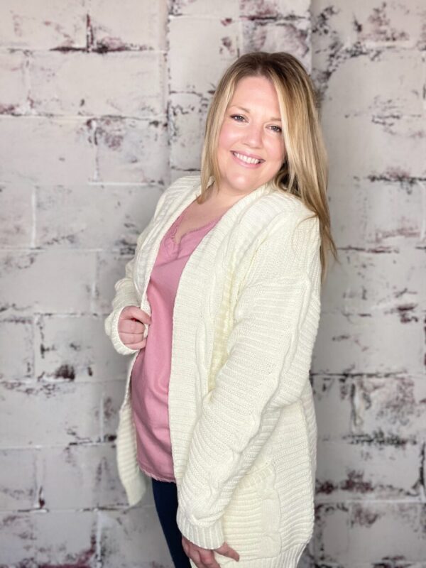 Cable Knit Cardigan – Cream
