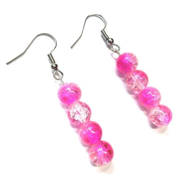 Handmade Pink & Clear Earrings