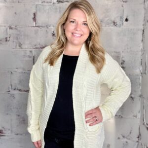 Cable Knit Cardigan – Cream