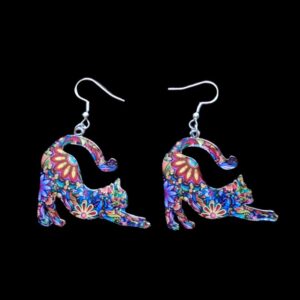 Mosaic Stretching Cat Earrings