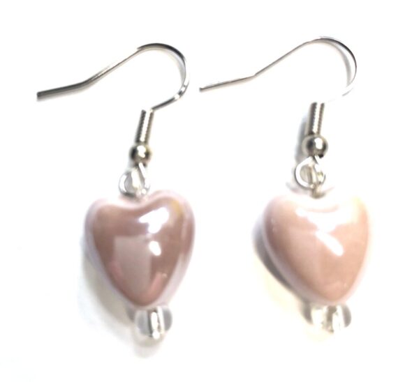 Handmade Pink Heart Earrings