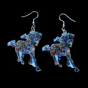 Mosaic Running Horse Earrings