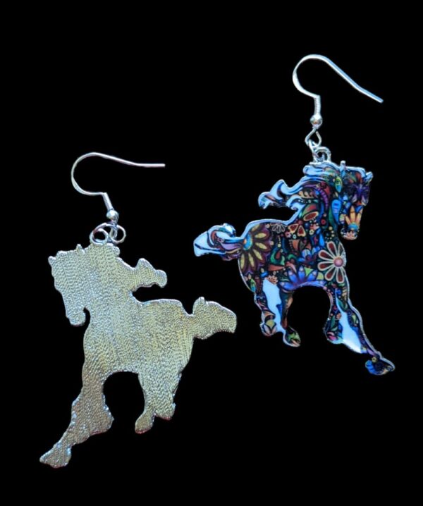 Mosaic Running Horse Earrings