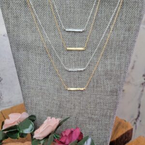 Latitude Bar Necklace – Silver