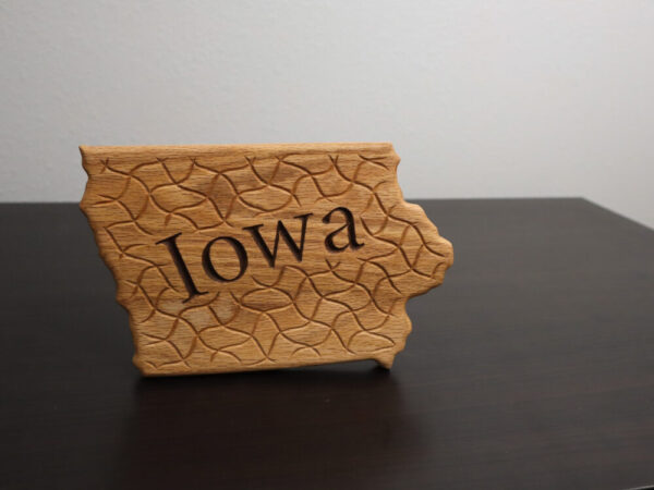 State of Iowa Trivets, Wall Hanging, 6×10, Oak