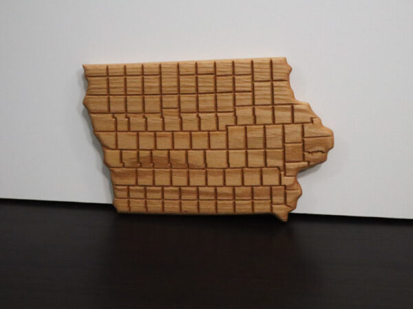 State of Iowa Trivets, Wall Hanging, 6×10, Oak