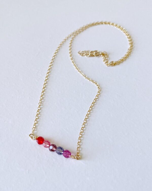 Ombre Crystal Bead Bar Necklace