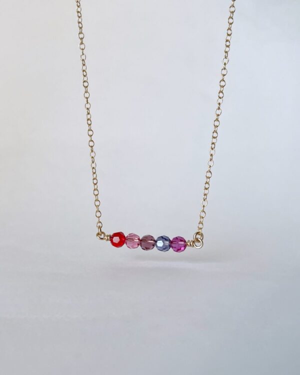 Ombre Crystal Bead Bar Necklace