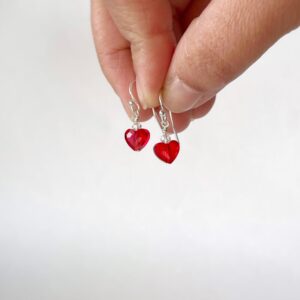 Red Heart Crystal Earrings