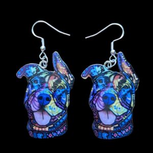 Mosaic Staffordshire Terrier Earrings