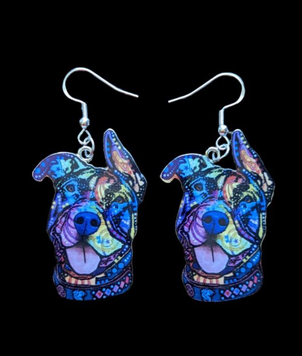 Mosiac Staffordshire Terrier Earrings